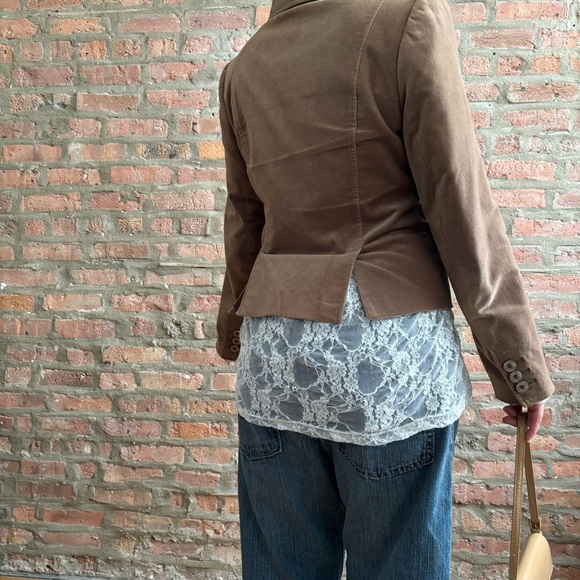 Velvety Tan Blazer Jacket y2K vibe size medium (8) - Picture 4 of 8